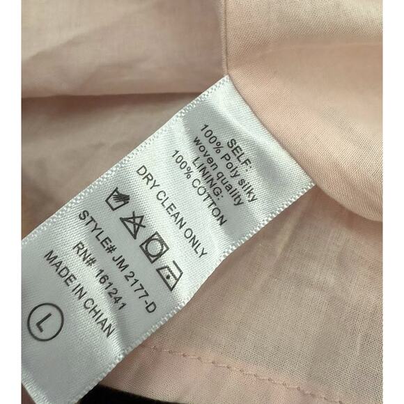 J Marie Pink Confetti Floral Smocked A Line Tiered Dress Size L Ruffle Fit Flare - Picture 8 of 8